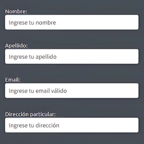Instrucción Completar el formulario de registro